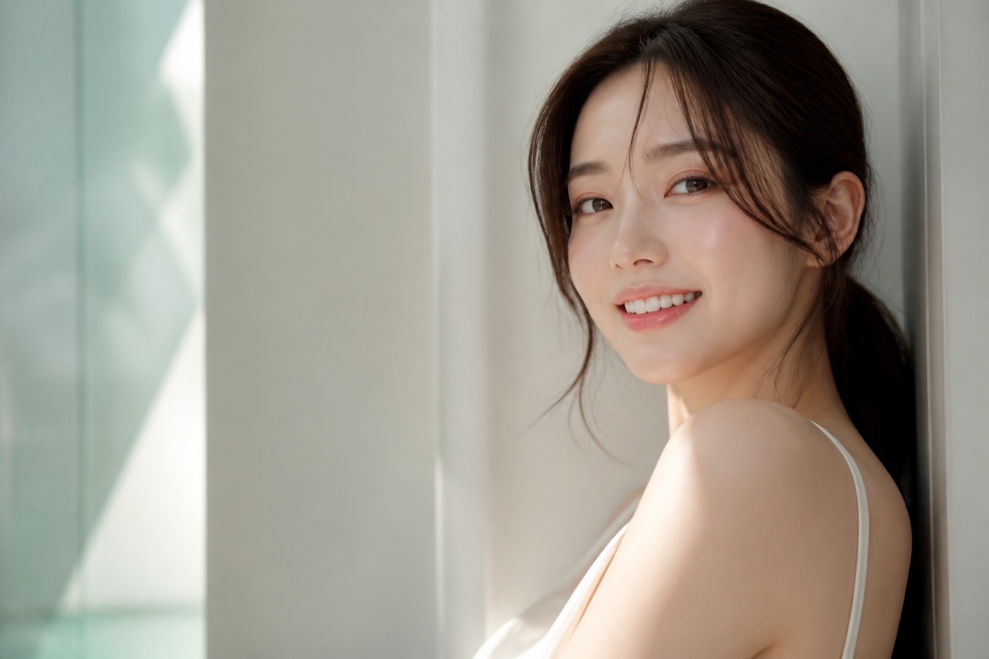 미소 짓고 있는 여성